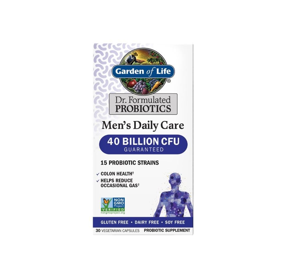 Garden of Life Men's Daily Care bottle with probiotic blend label