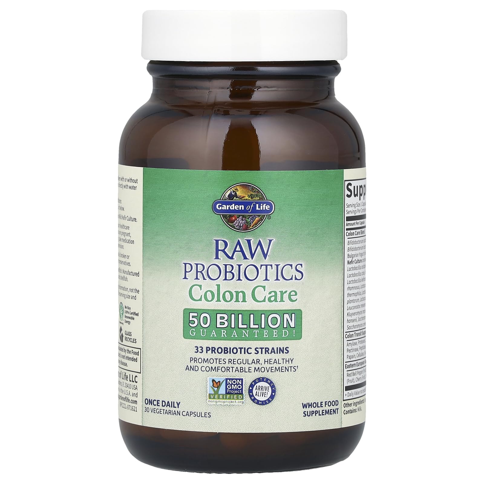 Enzyme blend label showing 17 digestive enzymes