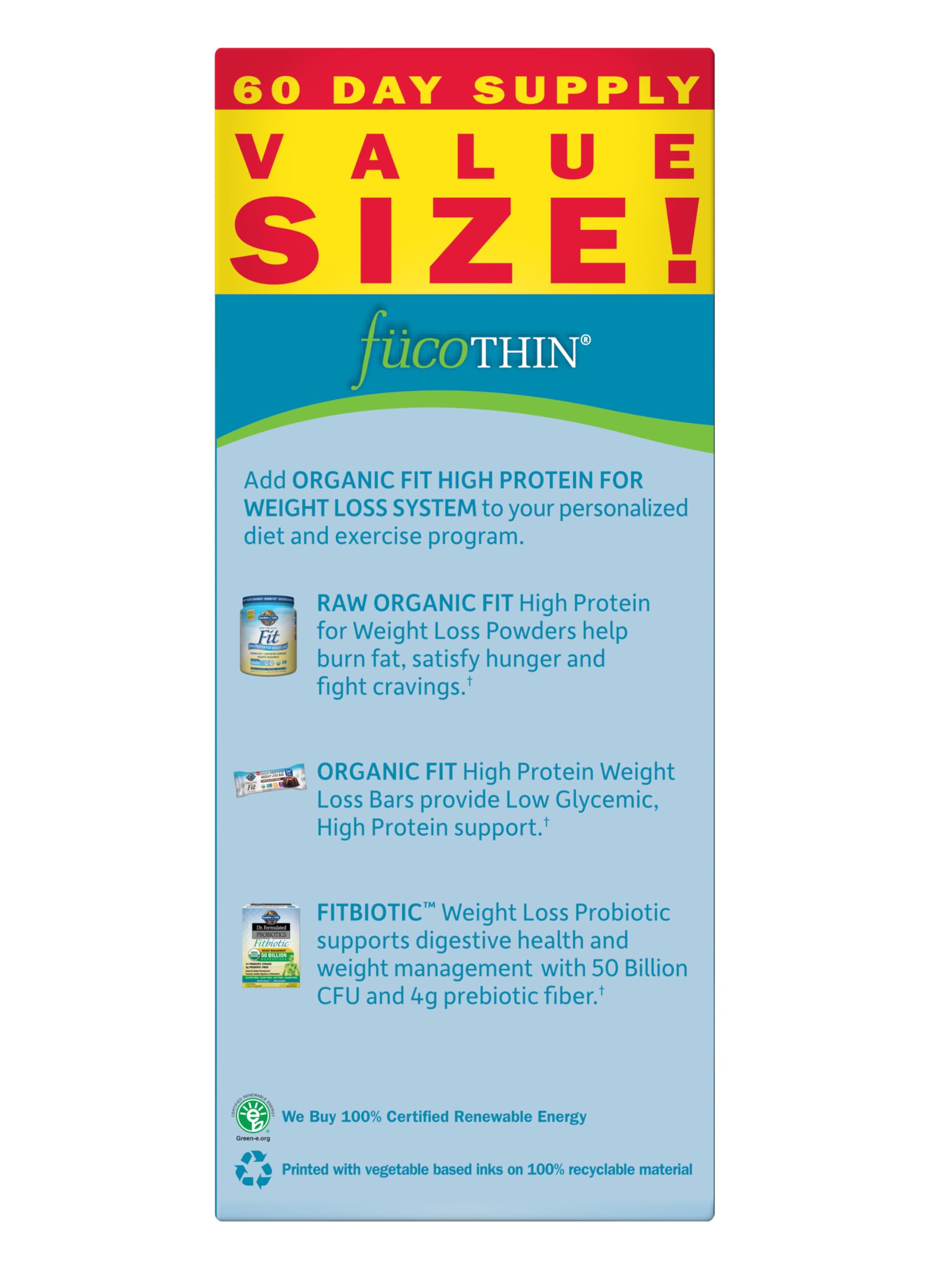 Garden of Life FucoThin label highlights natural thermogenic blend.