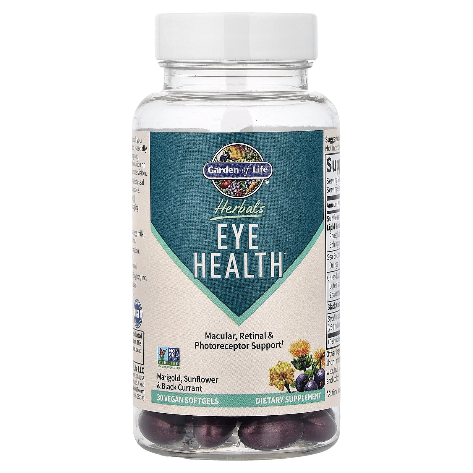 Sunflower and safflower oil blend supports absorption in Garden of Life Eye Health