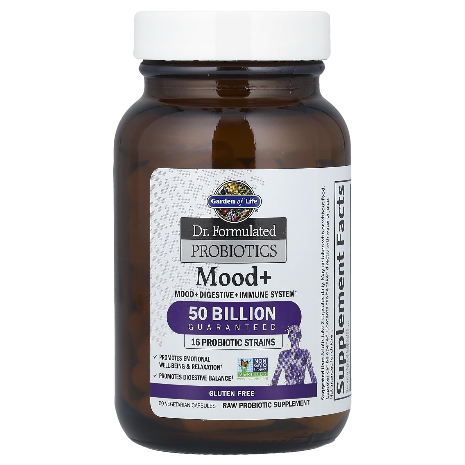 Mood+ with Ashwagandha and blueberries suggests stress support potential.