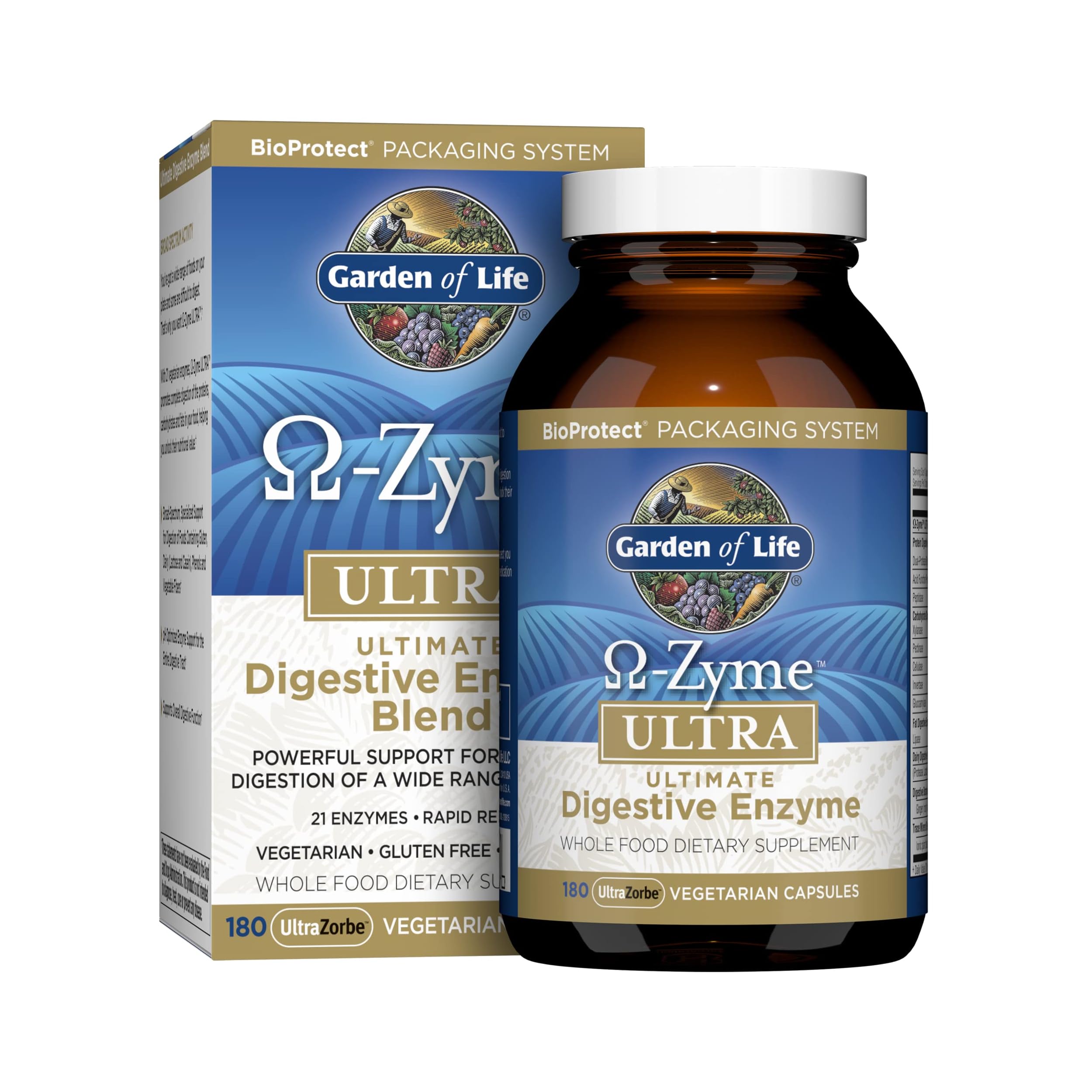 Garden of Life Omega-Zyme ULTRA bottle for broad digestion support