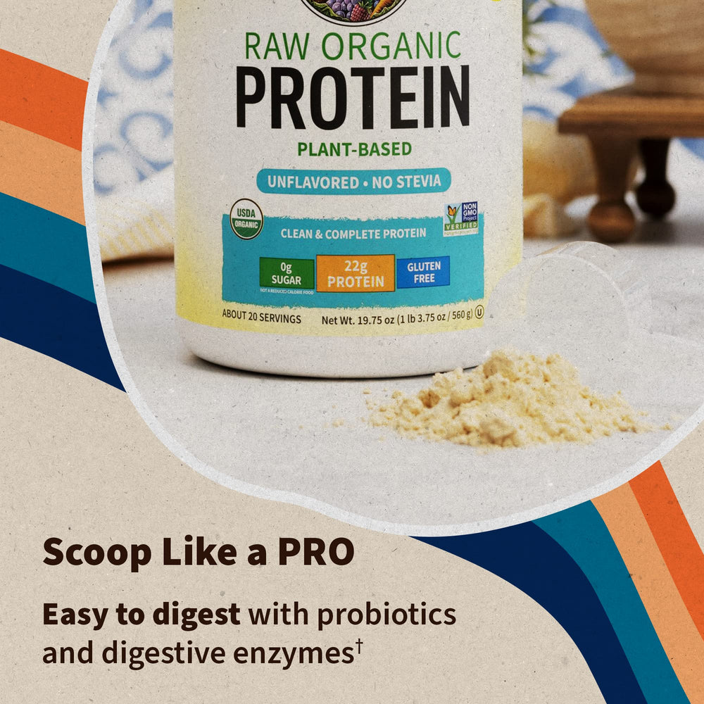 Garden of Life Organic Vegan Protein Powder serving-size visual for simple daily protein