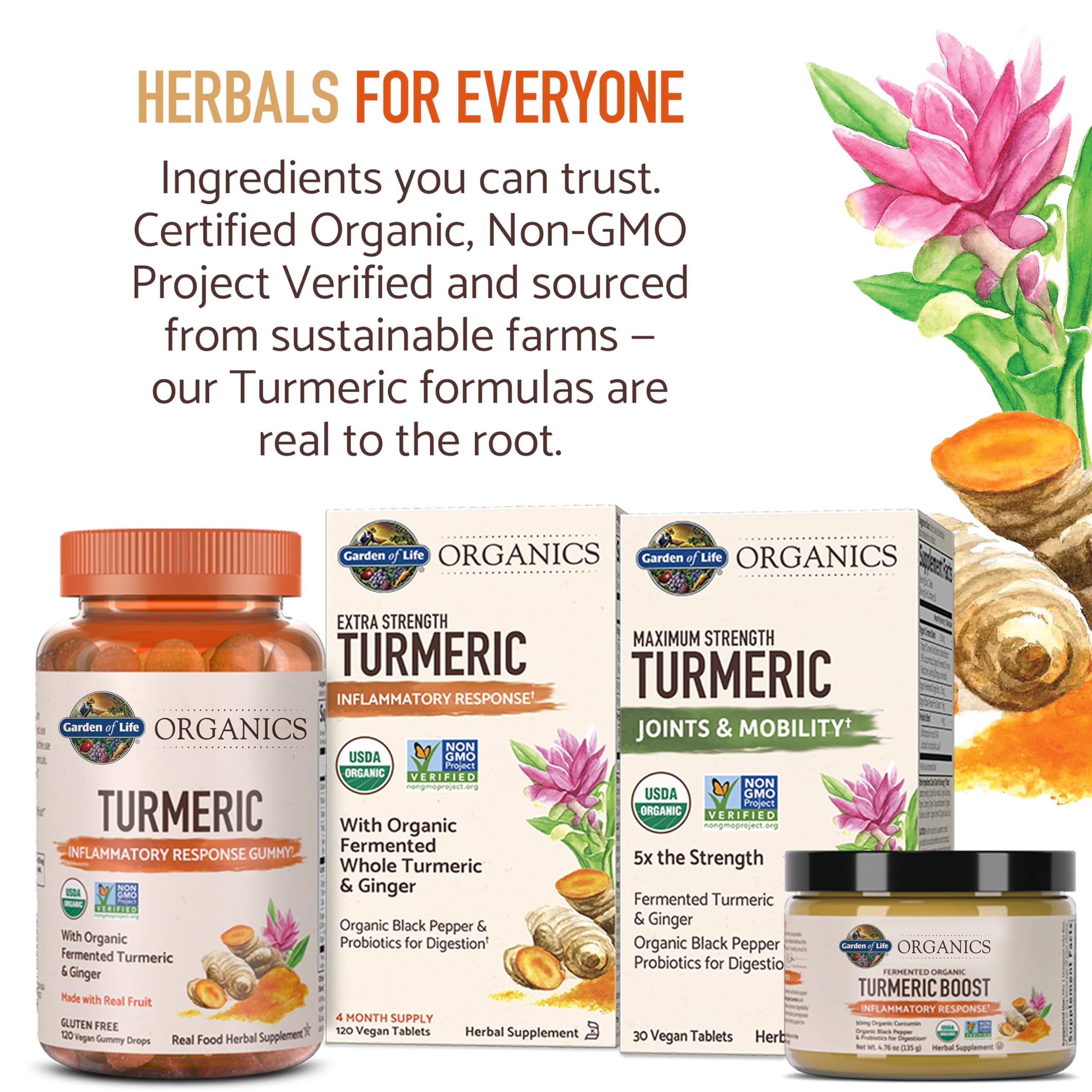USDA Organic and Non-GMO Project Verified badges on Garden of Life label