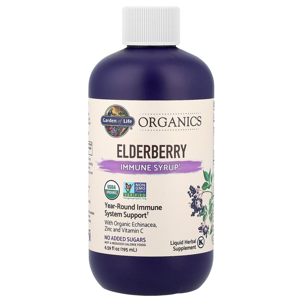 Family-use scene with Garden of Life Organics Elderberry Immune Syrup