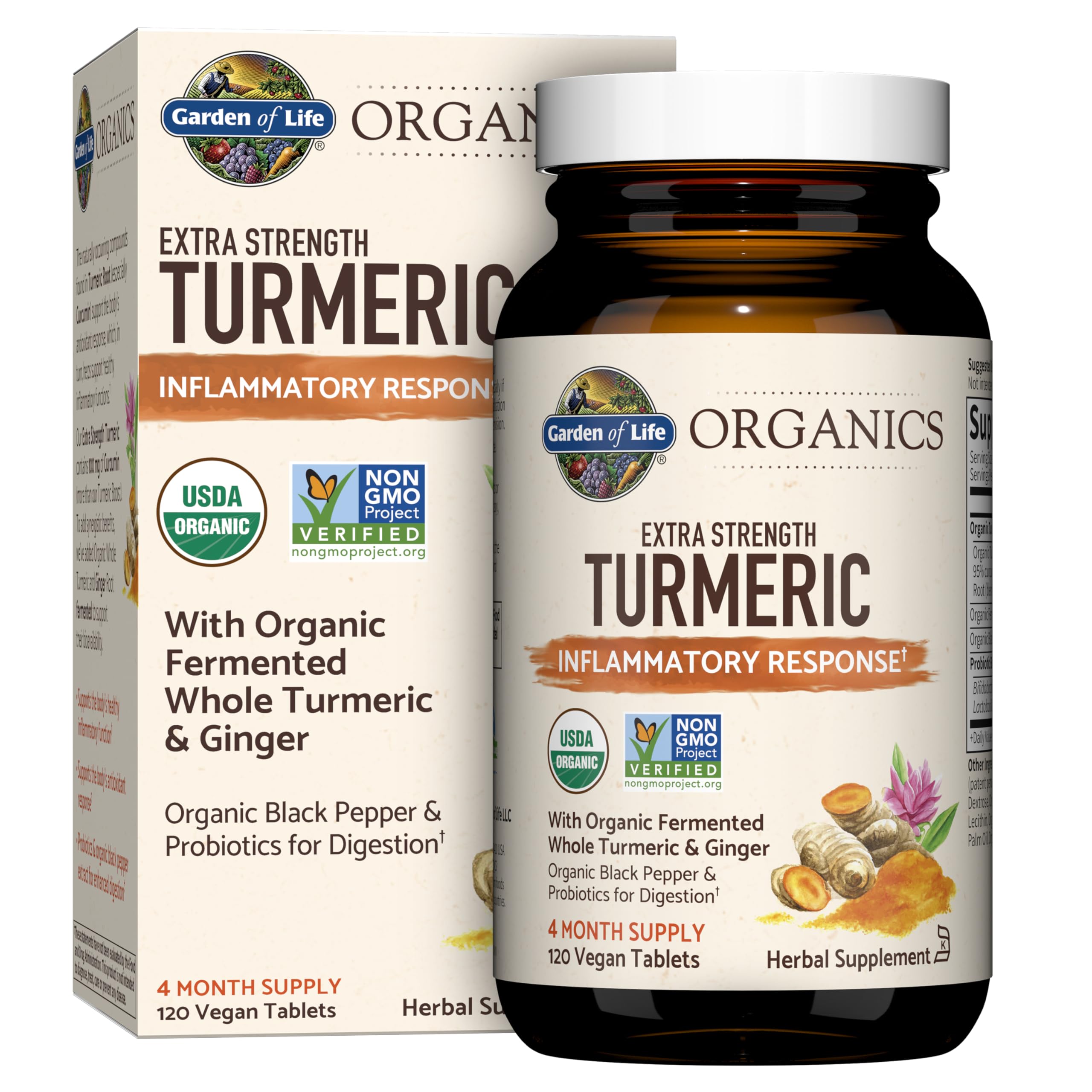 Garden of Life Organic Extra Strength Turmeric bottle for daily wellness