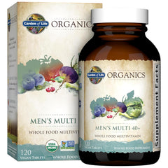 Garden of Life Organics Men’s Multi 40+ bottle for daily wellness with organic ingredients