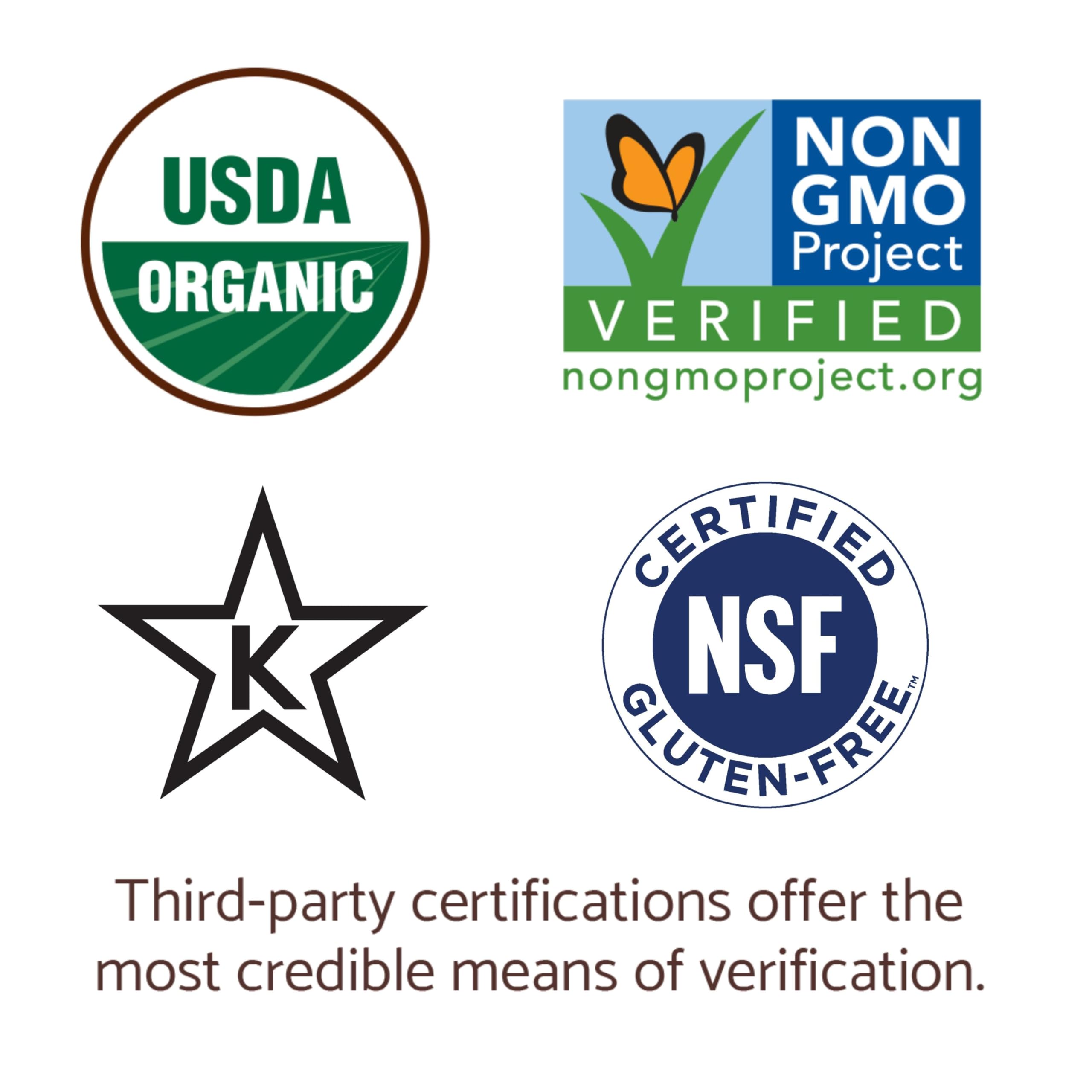 Gummies labeled organic and non-GMO, free from artificial colors or flavors.