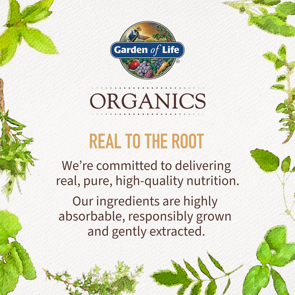 Garden of Life Organics Women 40+ packaging design shown for sustainable use