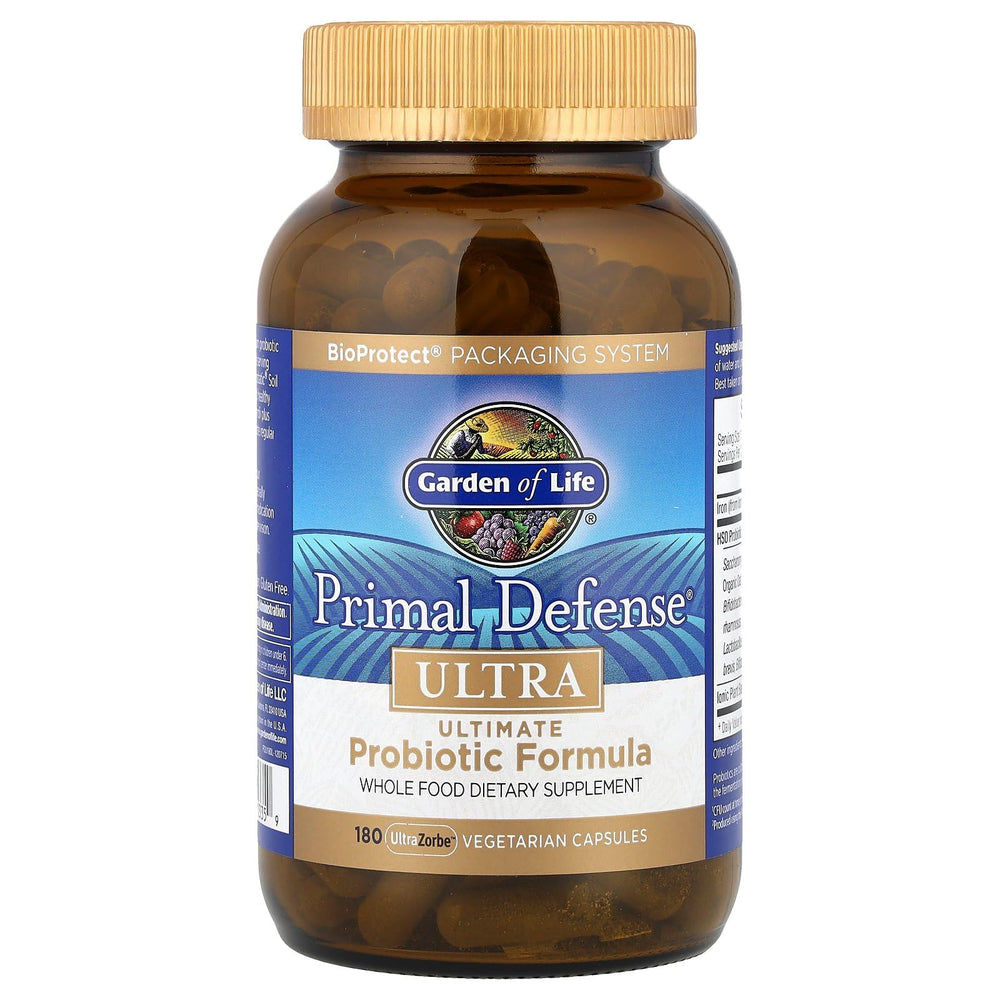 Garden of Life Primal Defense Ultra label detail with 15B CFU and 13 strains