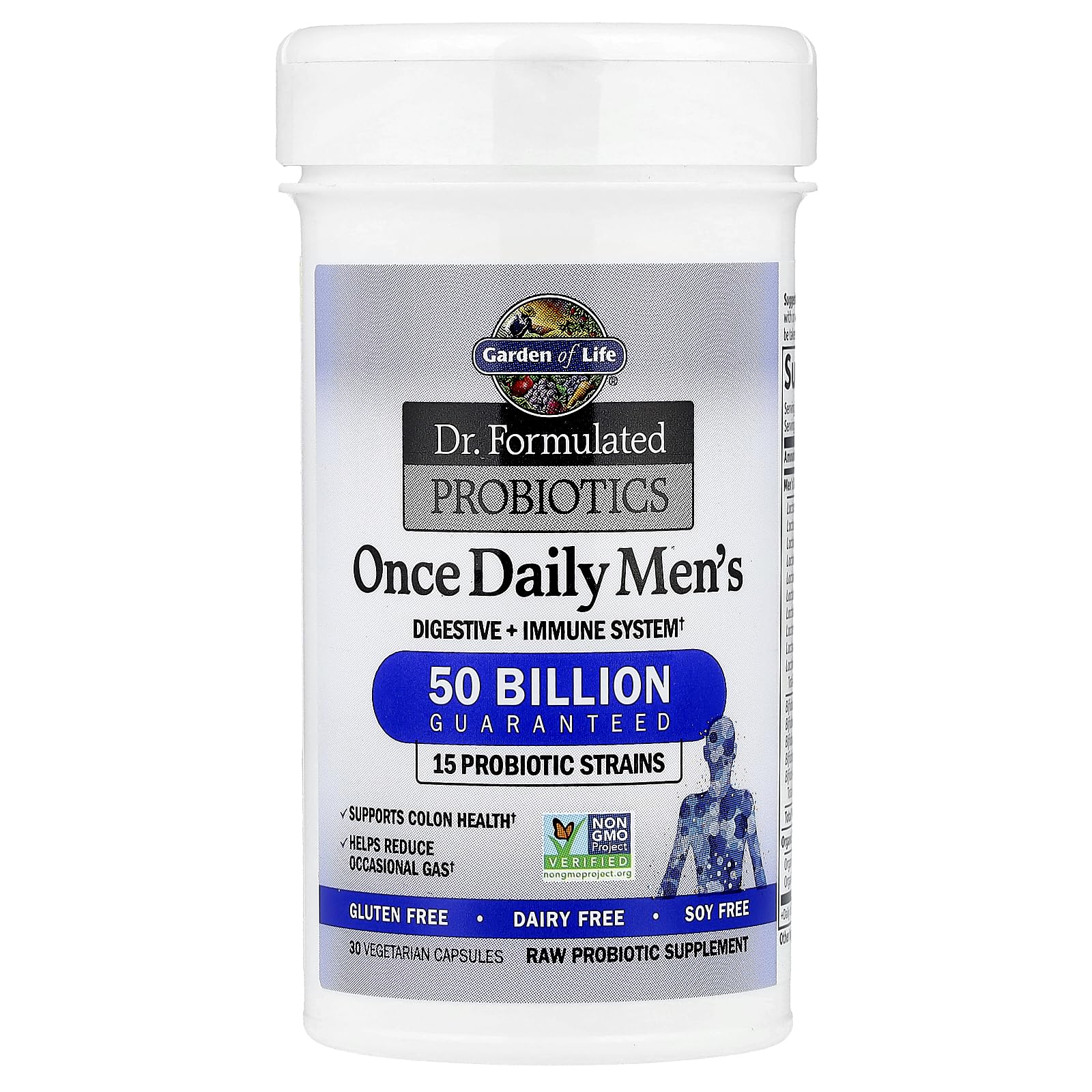 Garden of Life Probiotics for Men box packaging indicating shelf-stable formula.