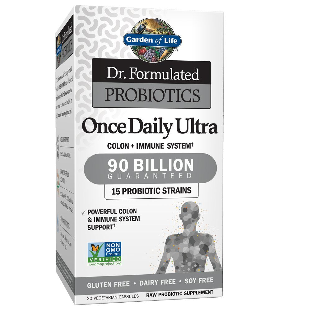 Garden of Life One Daily Ultra 90B bottle promotes daily digestive balance for adults.