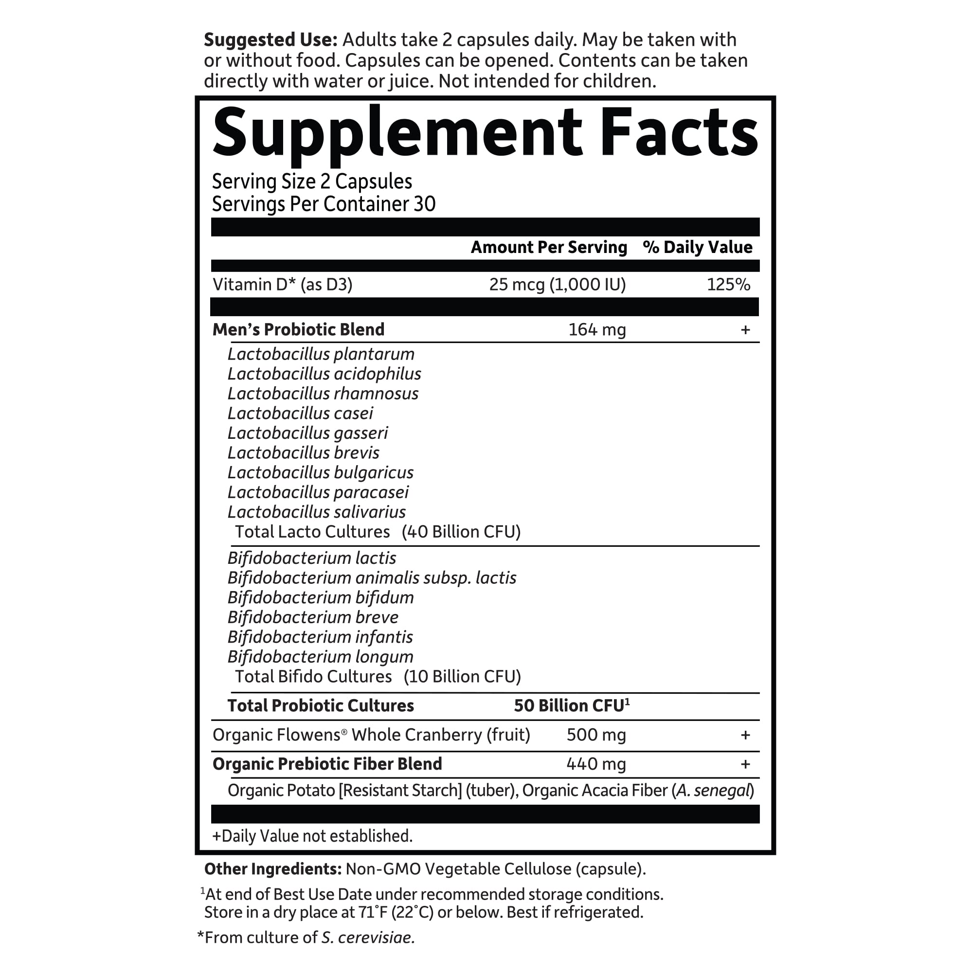 Garden of Life Prostate+ vitamin D3 inclusion for daily wellness considerations.
