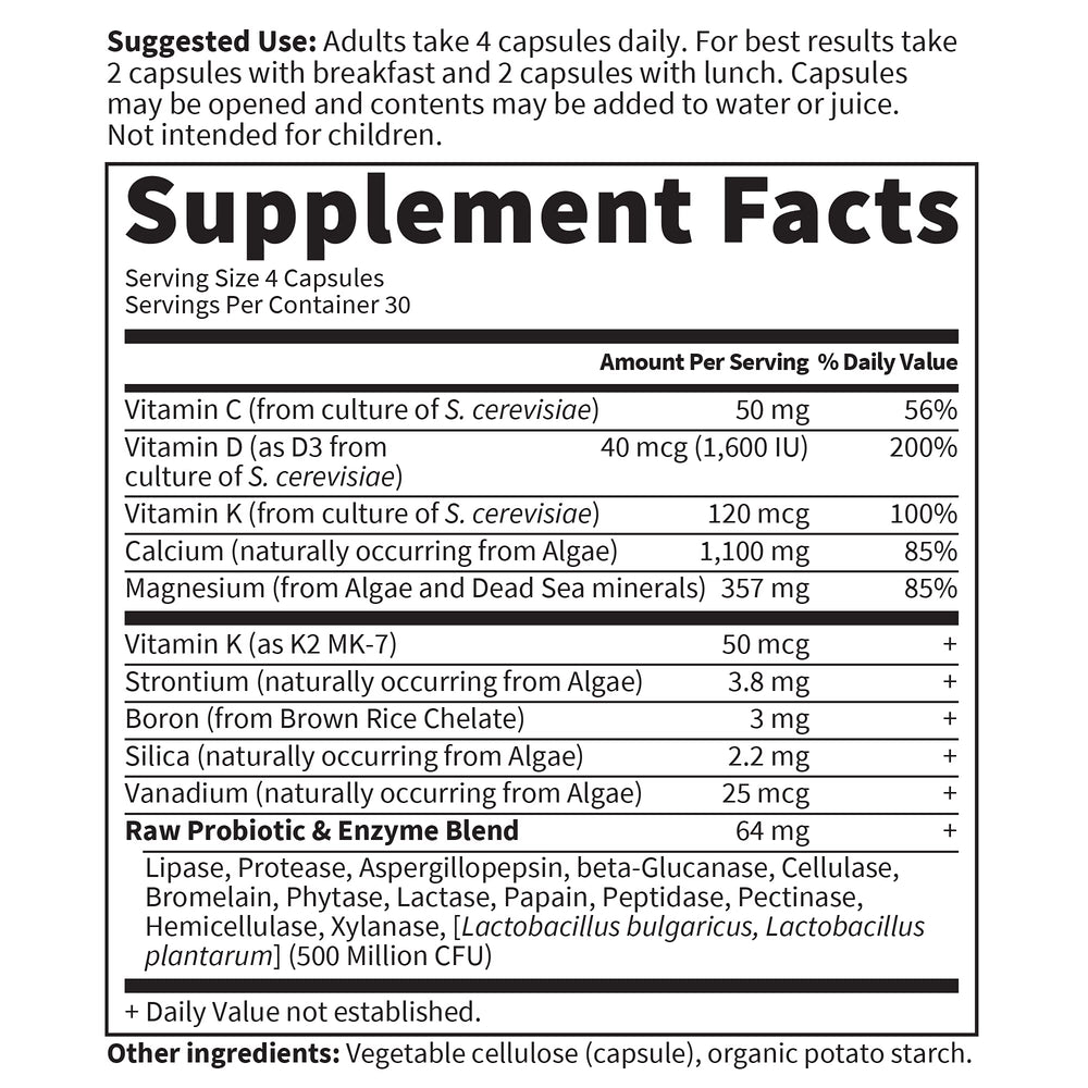 Garden of Life Raw Calcium bottle nutrition facts for informed choices.