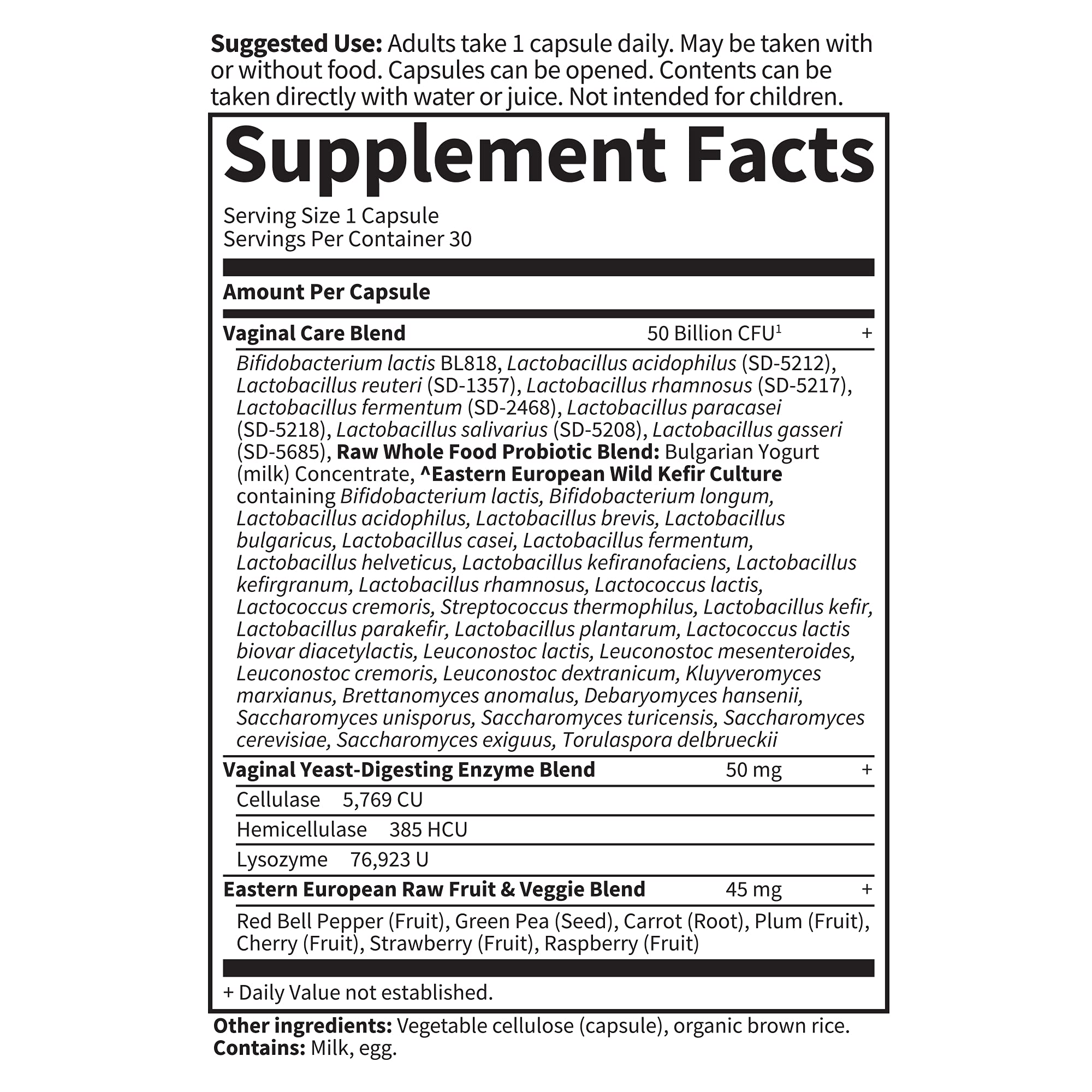 Garden of Life Vaginal Care product detail showing acidophilus blend for vaginal health.