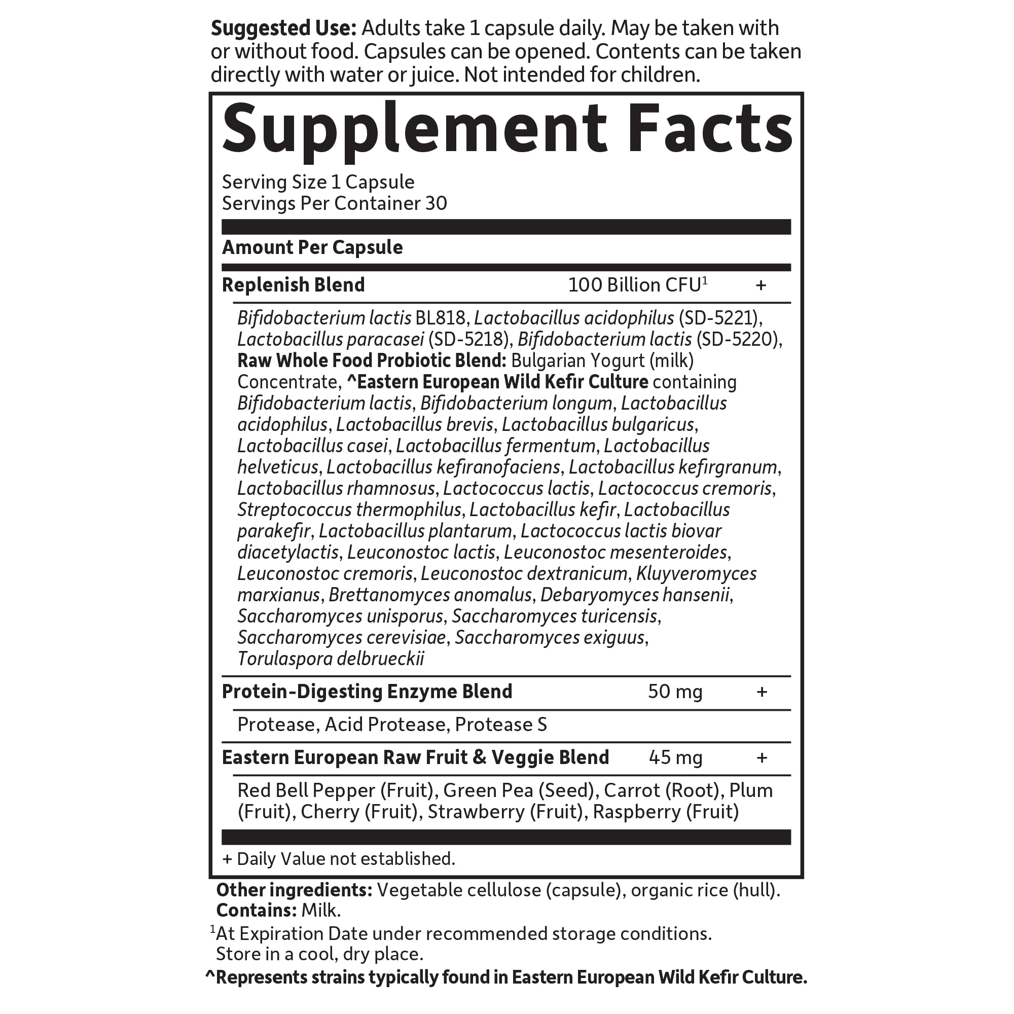 Garden of Life Raw Probiotics featuring fruits and vegetables blend for added nutrition.