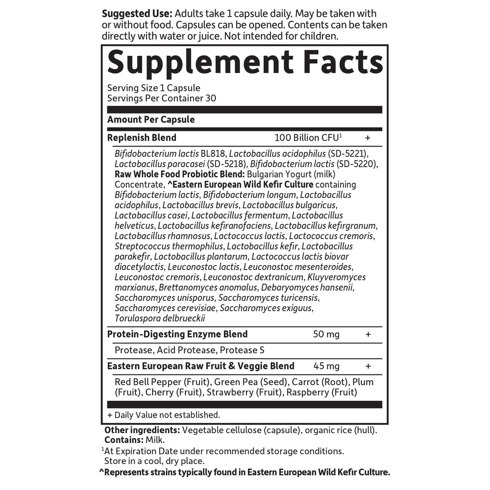 Garden of Life Raw Probiotics featuring fruits and vegetables blend for added nutrition.