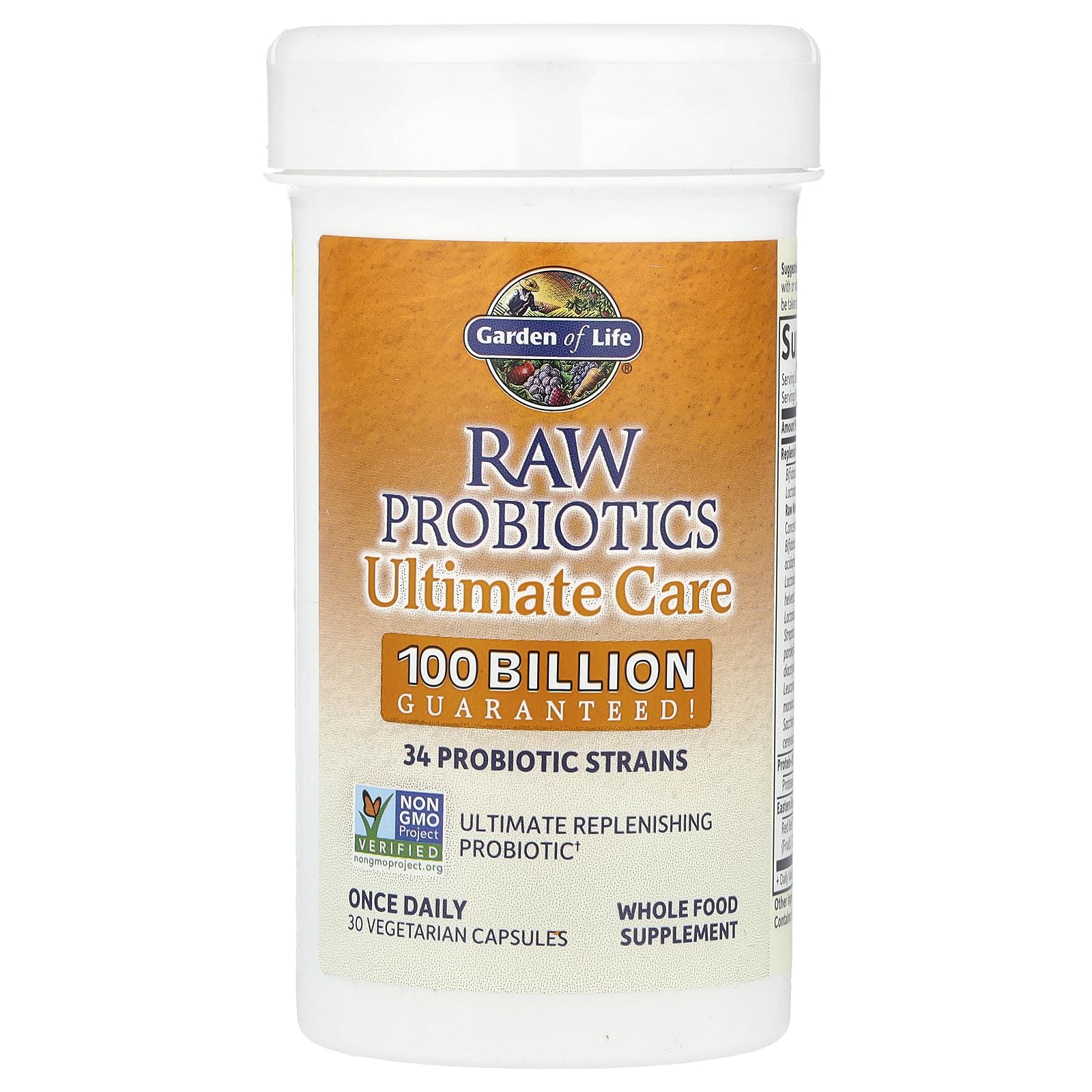 Garden of Life Raw Probiotics shelf-stable packaging ensures potency until expiration.