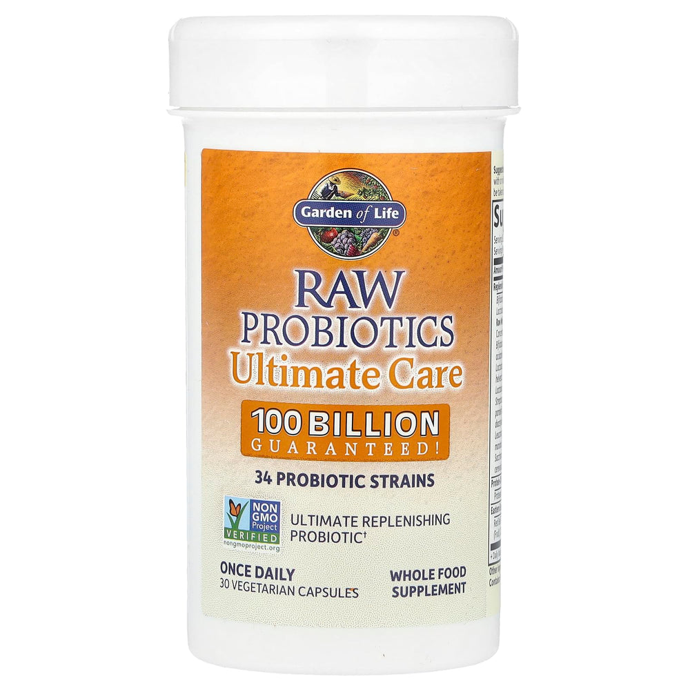 Garden of Life Raw Probiotics shelf-stable packaging ensures potency until expiration.