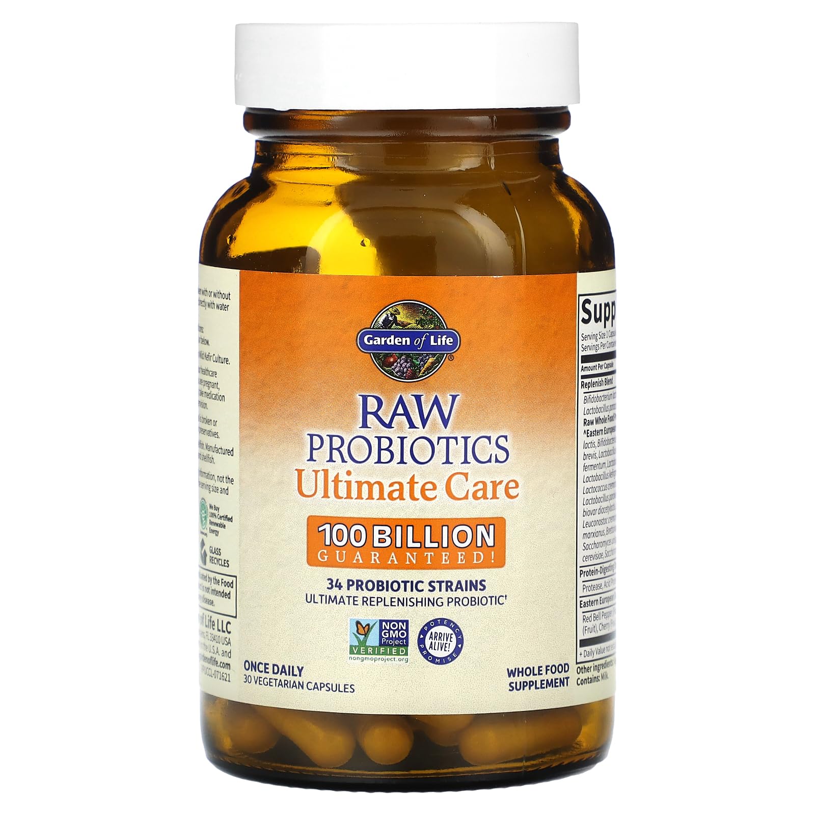 Digestive enzyme blend within Garden of Life probiotic formula