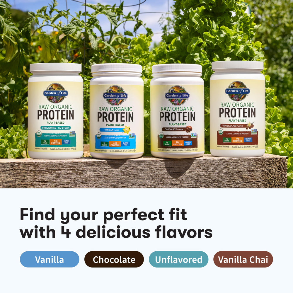 Garden of Life vegan protein powder stirred into smoothies for nourishment.