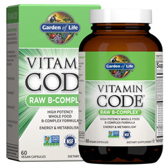 Garden of Life Vitamin B Complex bottle – high-potency B vitamins for energy support.