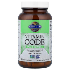 Garden of Life Vitamin B Complex capsules close-up showing vegan formula