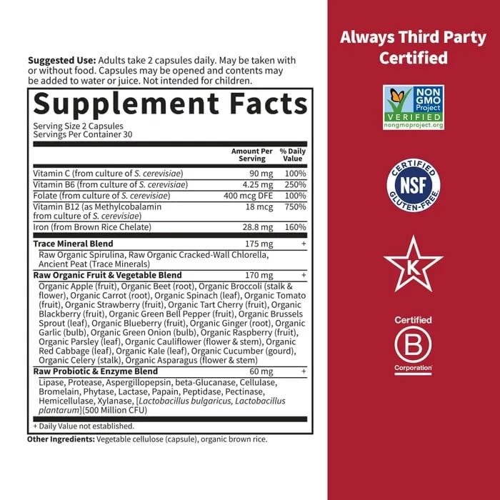 Product on a clean counter illustrating plant-based iron support for daily use.
