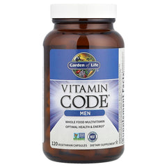 Vitamin Code Men capsules poured into glass for daily use