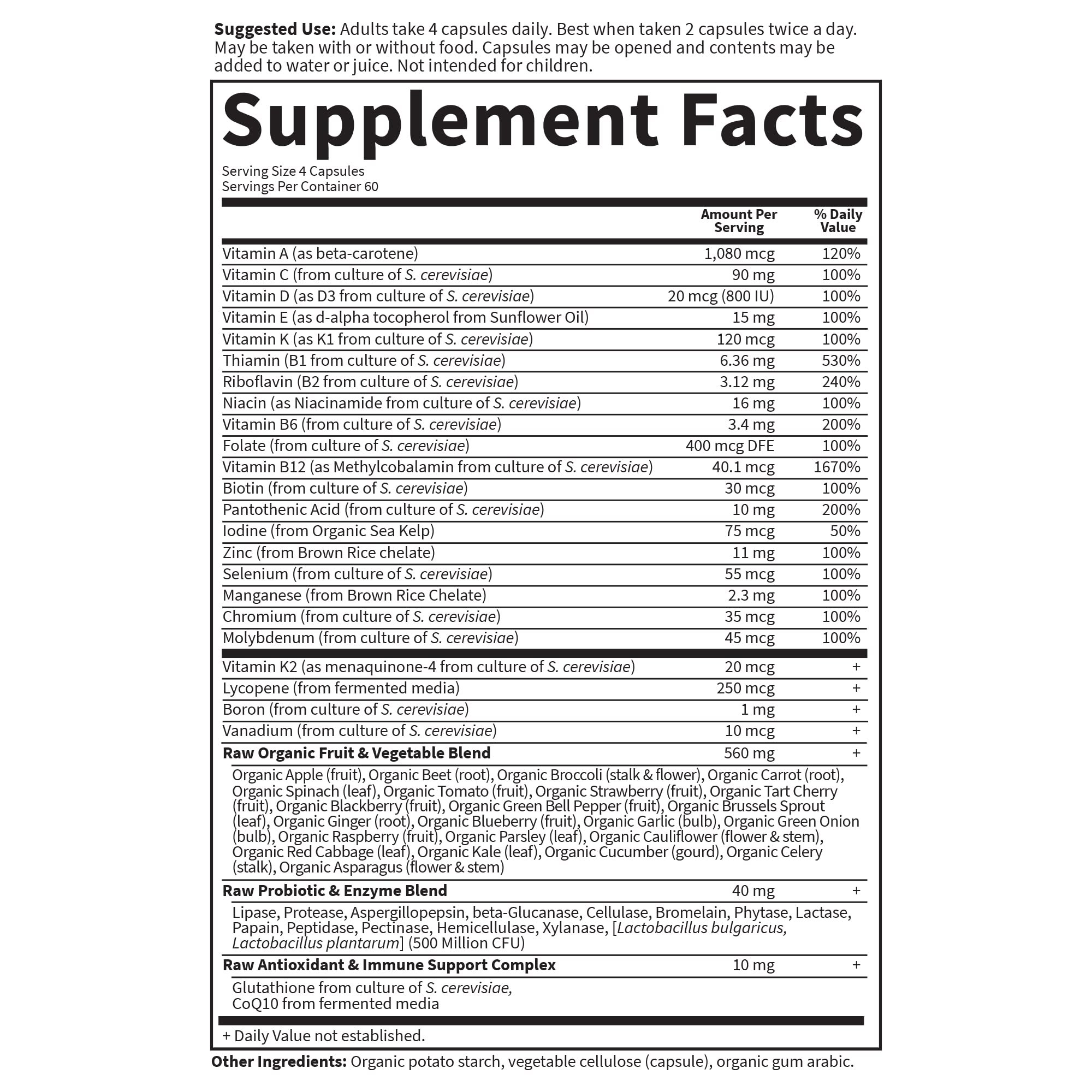 Garden of Life Vitamin Code Men raw-fruits-vegetables — organic blend for nutrient cofactors.
