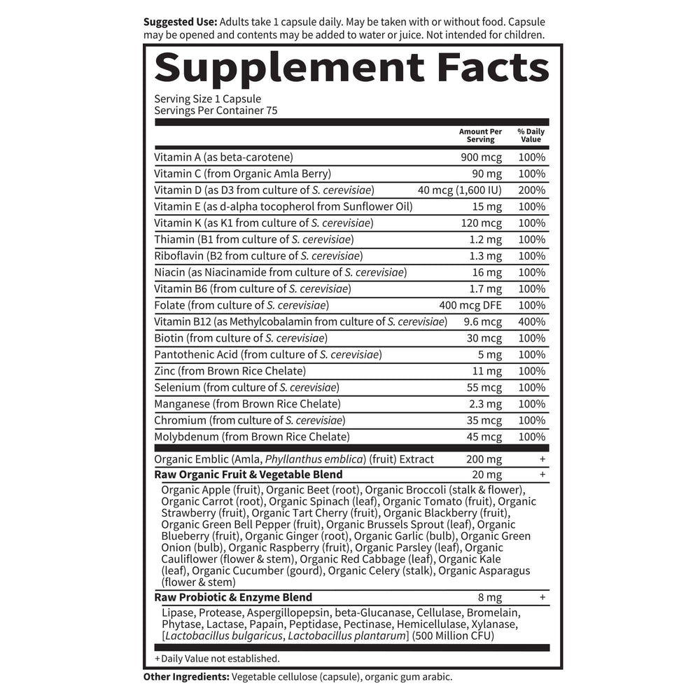 Open capsule image demonstrates flexible consumption with water or juice