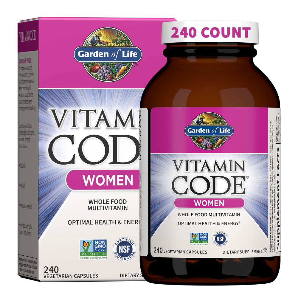 Garden of Life Vitamin Code Women bottle front showing branding and daily multivitamin