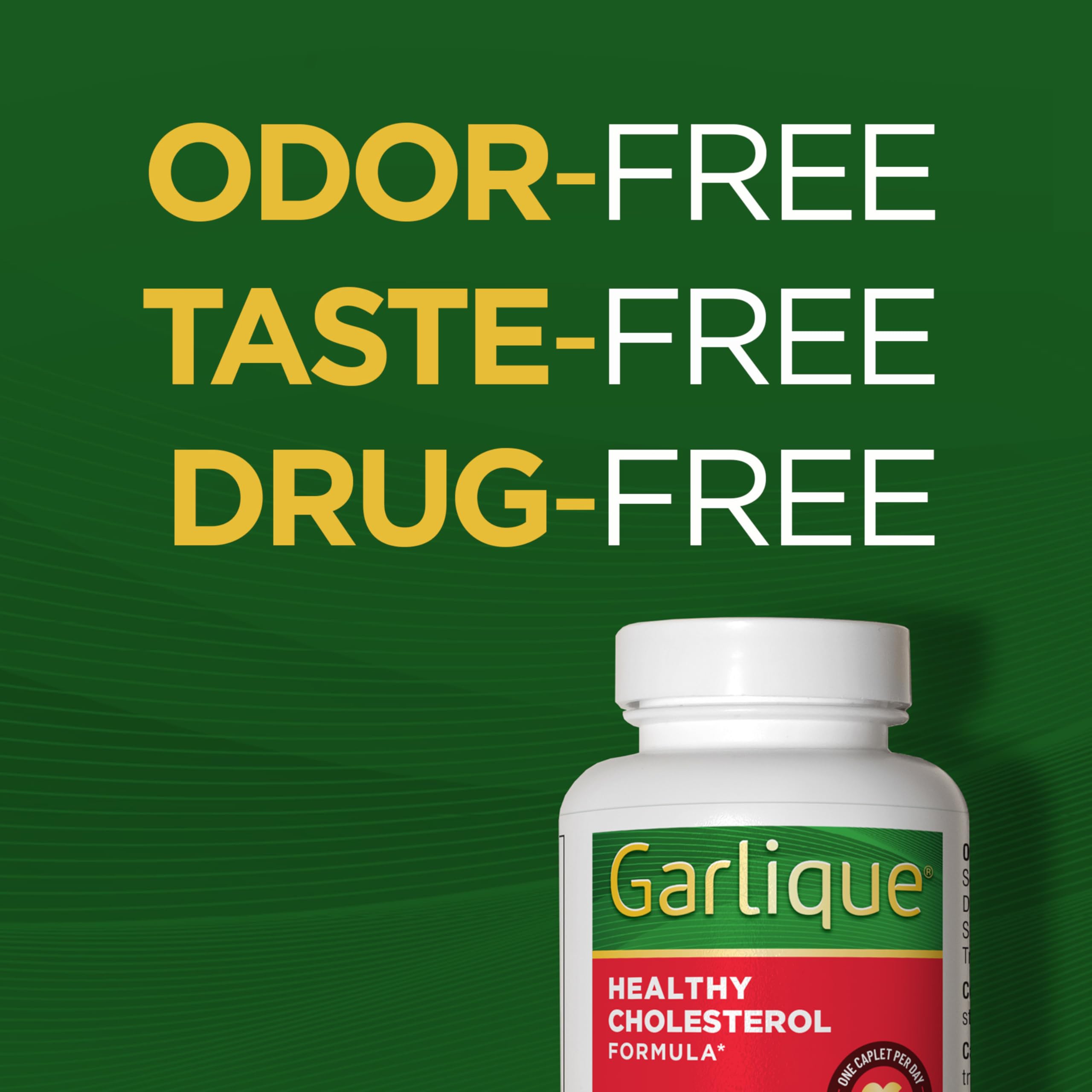 Garlique ingredients listing featuring garlic extract for healthy heart support.