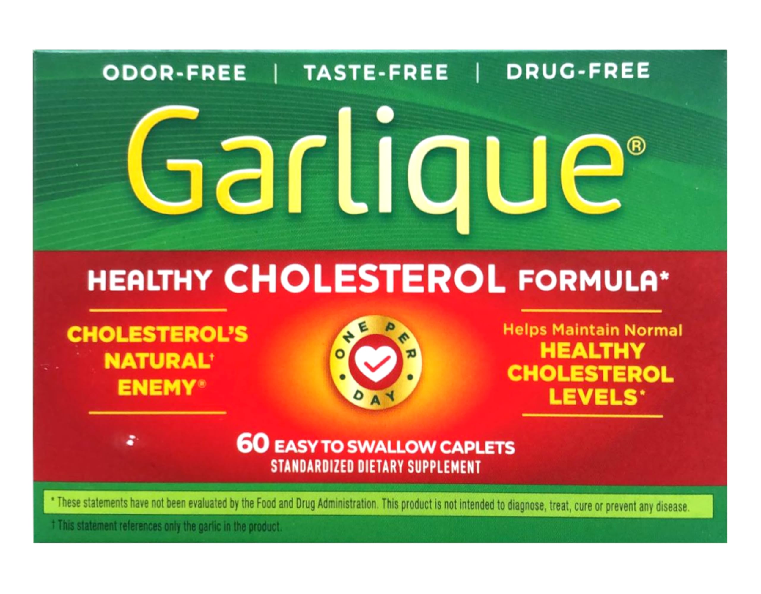 Garlique odor-free tablets close-up emphasizing tasteless use.
