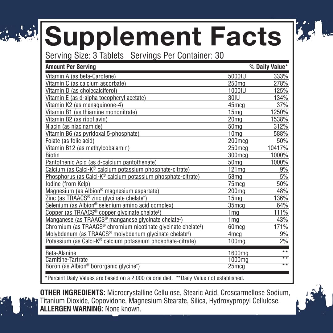 Gaspari Anavite capsules-closeup highlighting amino acids and beta-alanine for recovery support.