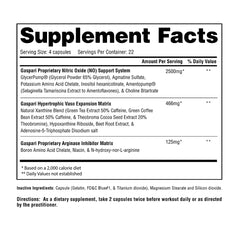 Gaspari Plasmajet bottle label close-up highlighting formula and benefits.