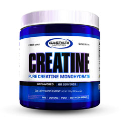 Gaspari Nutrition Pure Creatine Monohydrate front jar showcasing unflavored formula for strength support