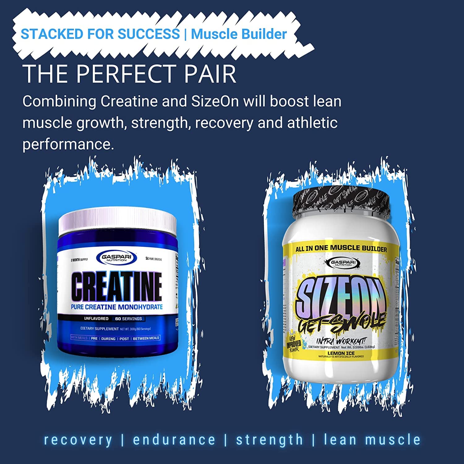 Gaspari Nutrition Pure Creatine Monohydrate packaging beside shaker bottle