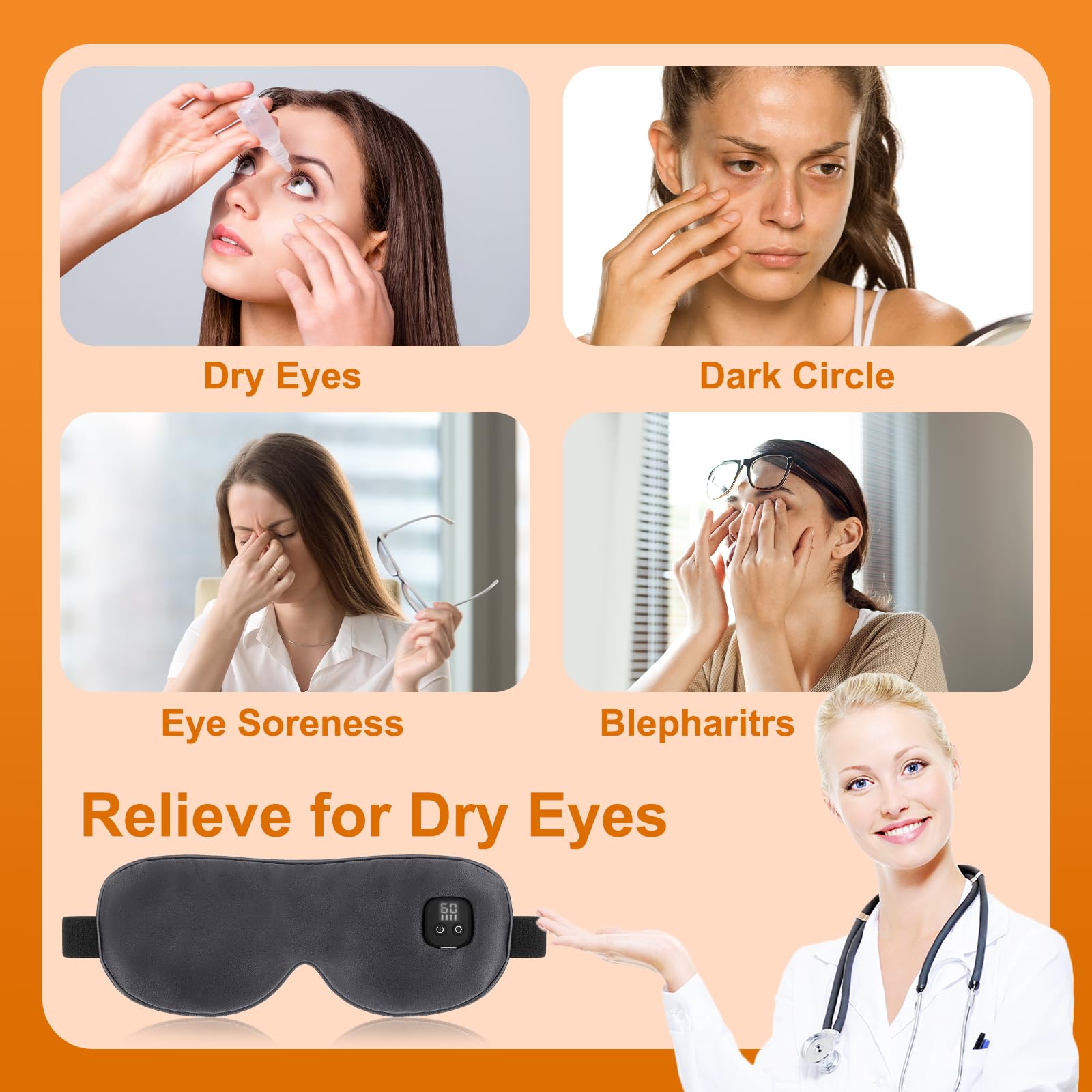 Gasumos Silk Heated Eye Mask removable silk shell emphasizes easy cleaning and durability.