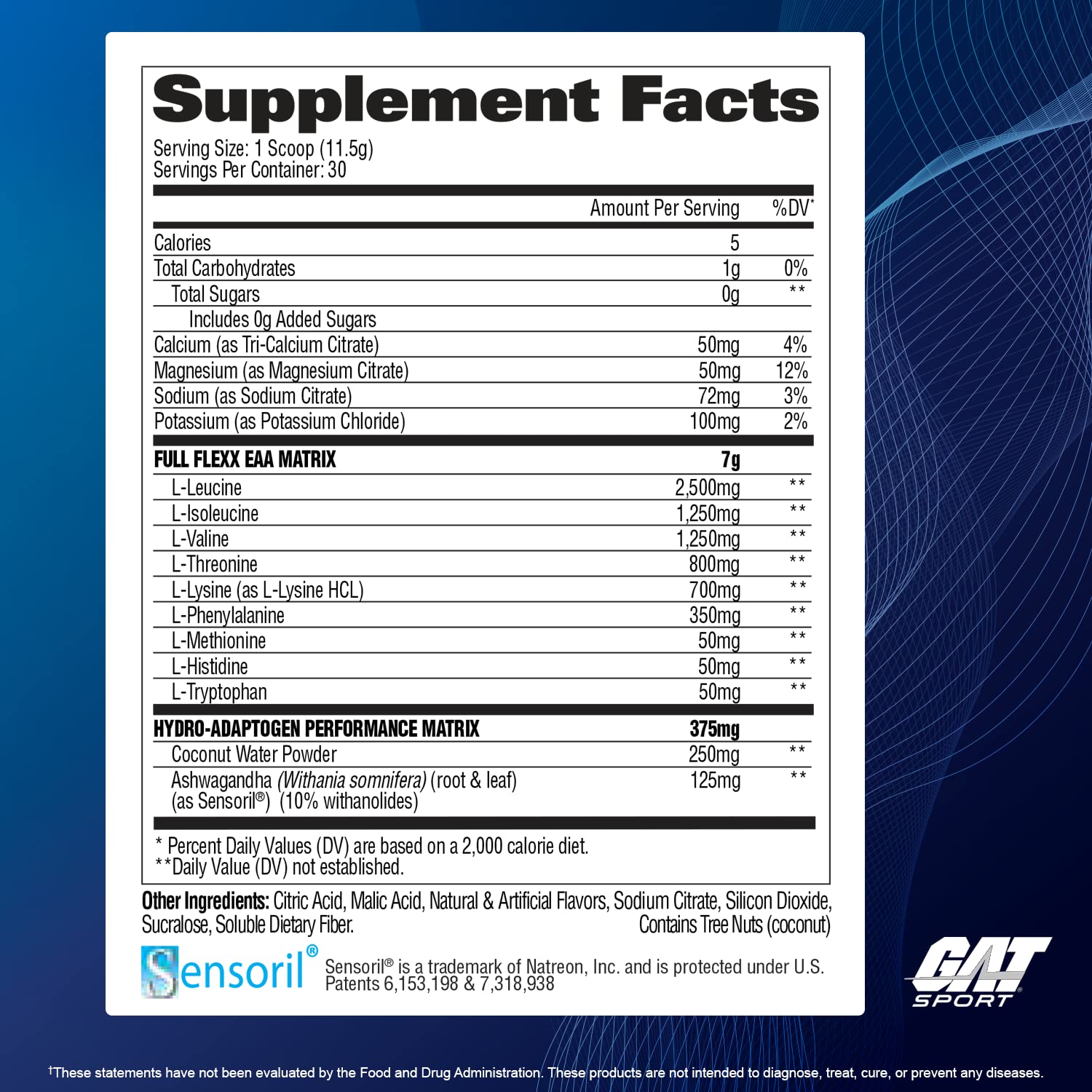 GAT SPORT Flexx EAAs ready-to-mix drink supports training sessions.