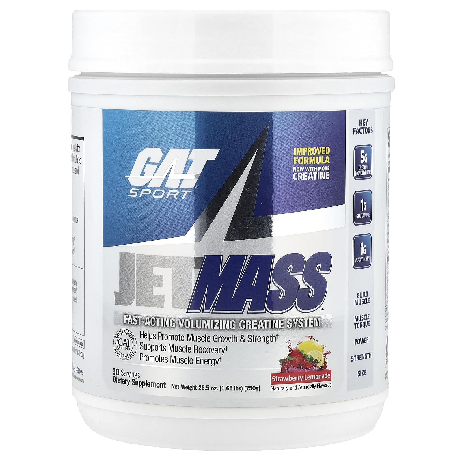 GAT SPORT JetMass bottle side view for convenient pre-workout fueling