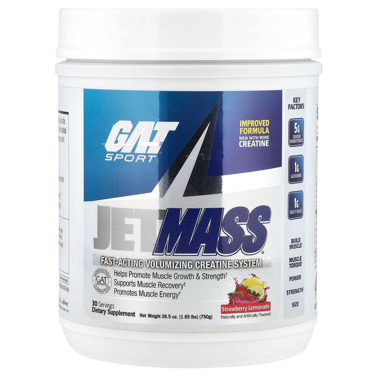 GAT SPORT JetMass bottle side view for convenient pre-workout fueling