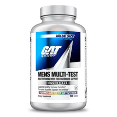 GAT SPORT Men's Multi + Test bottle front showing complete daily multivitamin for men.