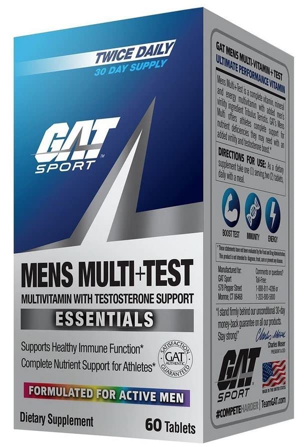 GAT SPORT Men's Multi + Test daily-use routine for energy support.
