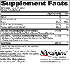 Nitraflex powder scoop showing precise dosing for a workout.