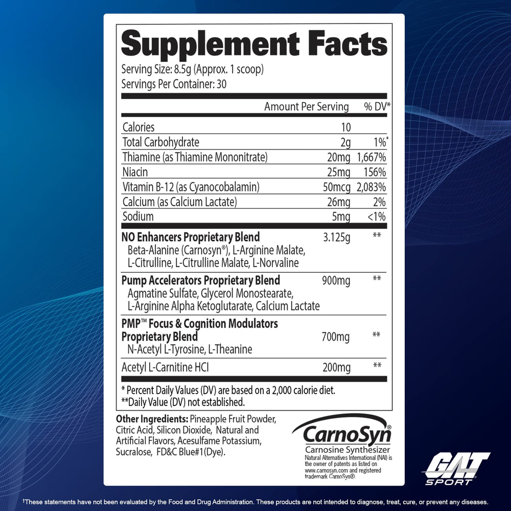 GAT SPORT PMP blue raspberry close-up shows vibrant color.