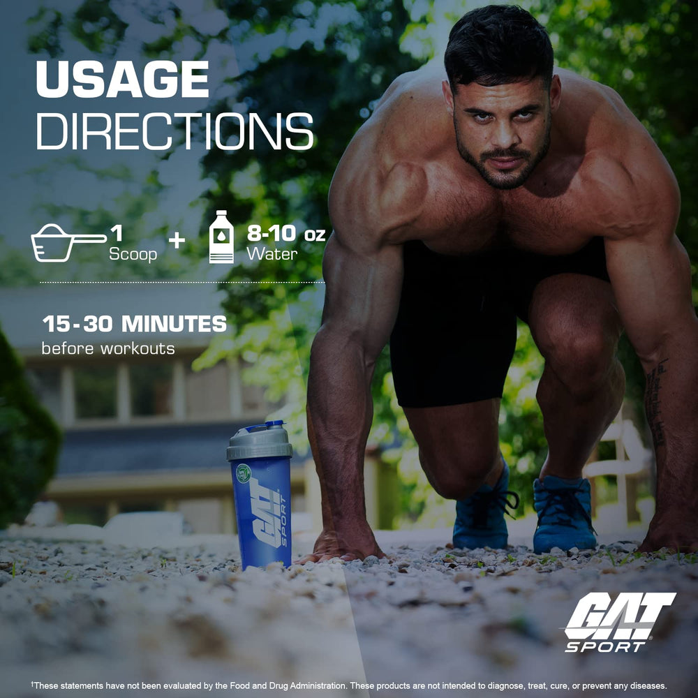 GAT SPORT PMP blue raspberry in gym setting for training.