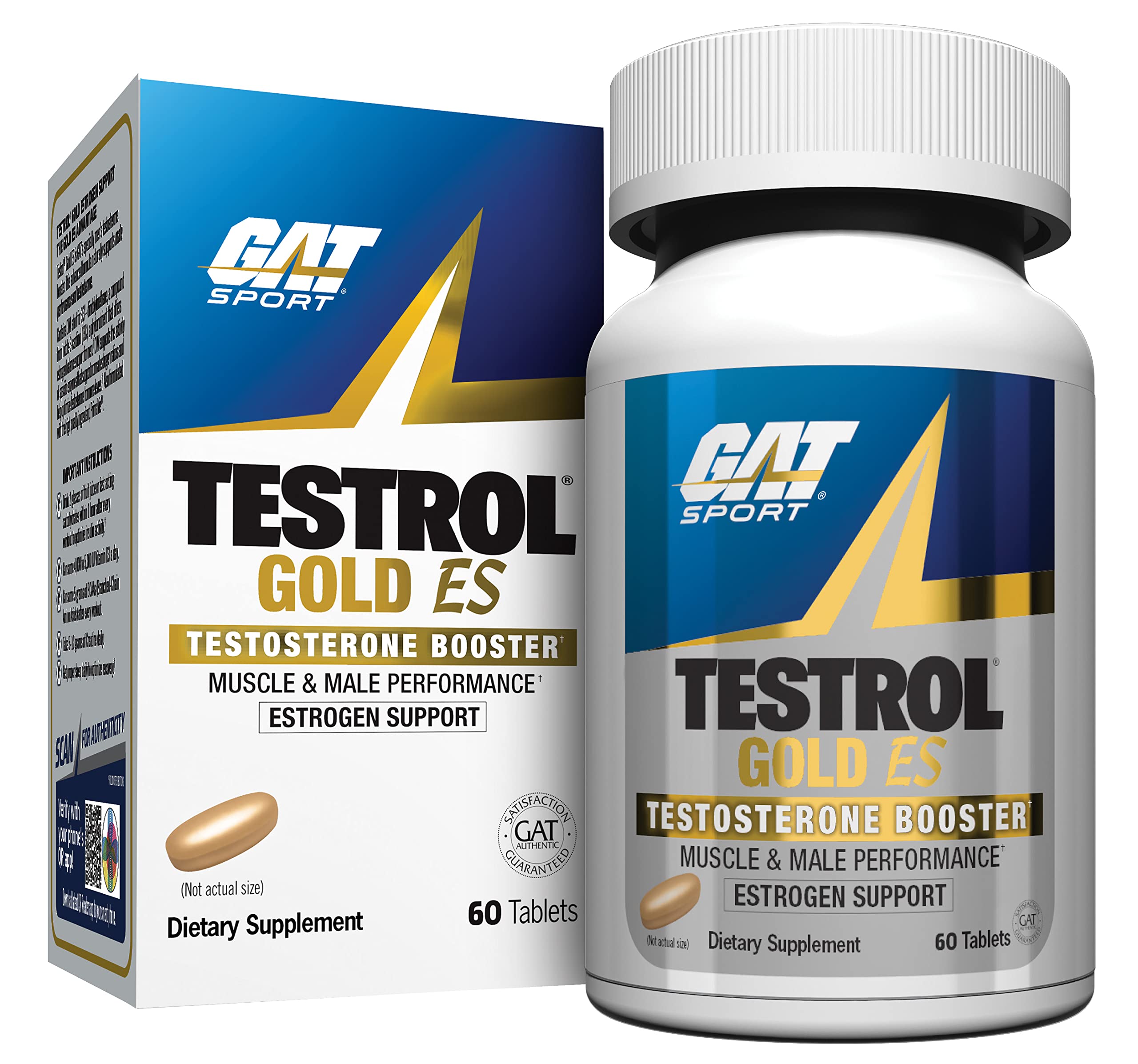 GAT SPORT Testrol Gold ES bottle for convenient testosterone support.