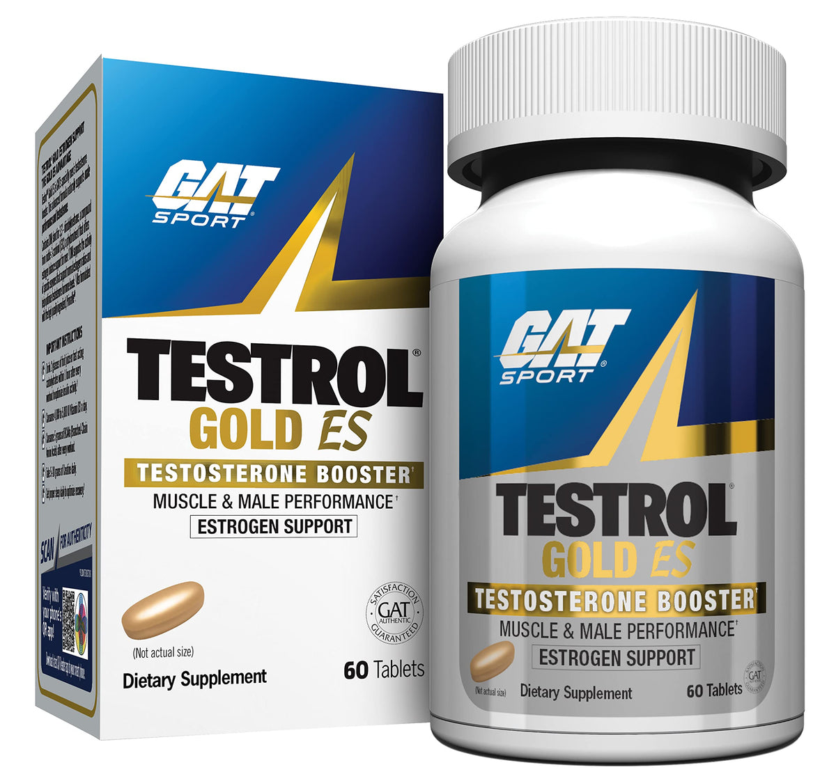 GAT SPORT Testrol Gold ES bottle for convenient testosterone support.