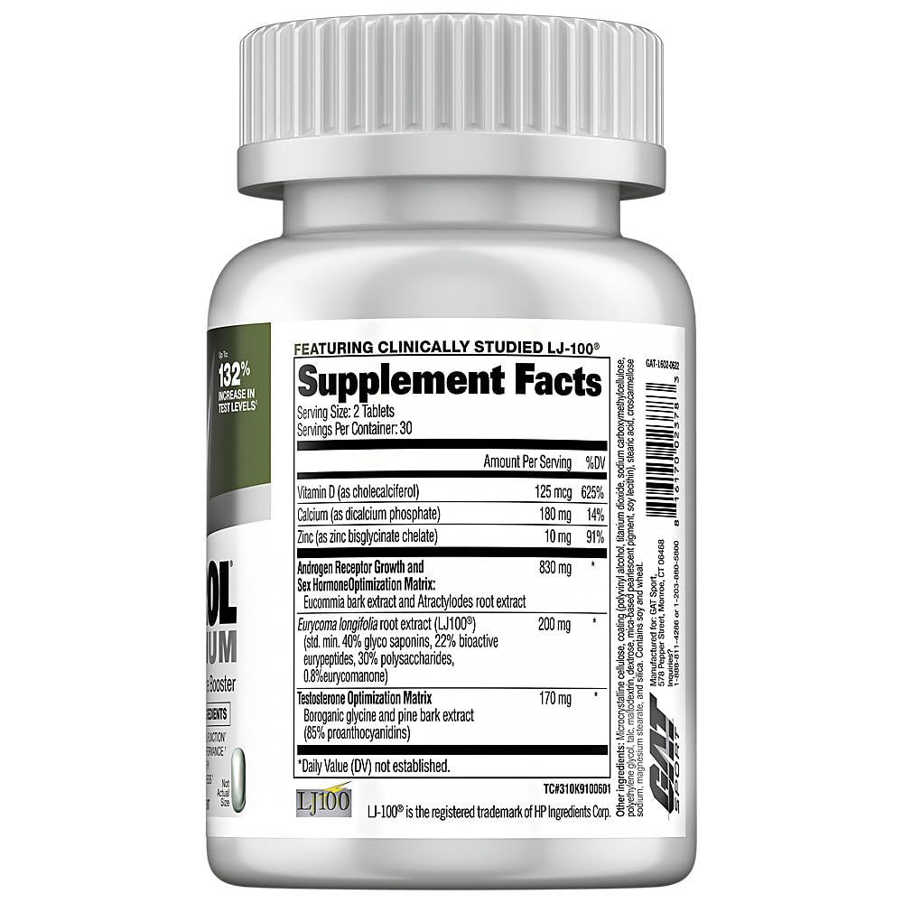 GAT SPORT Testrol Platinum capsules ready for daily use, supporting strength and endurance.